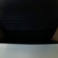 Schoudertasje met houten zijkanten 003 - zwart met zwartbont