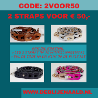 Strap voor tas of mobiel - zwart en zilver