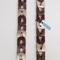 Strap voor tas of mobiel - cacao, glimmetje en champagne