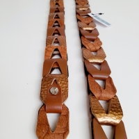 Strap voor tas of mobiel - brons en cognac