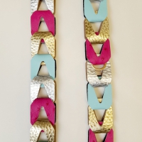 Strap voor tas of mobiel - zilver, goud, aqua en fuchsia