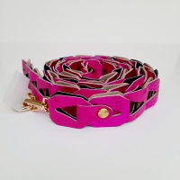 Strap voor tas of mobiel - fuchsia struisvogel en metallic roze