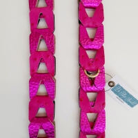 Strap voor tas of mobiel - fuchsia struisvogel en metallic roze