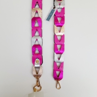 Strap voor tas of mobiel - fuchsia, metallic roze, zilver en rosé