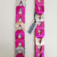 Strap voor tas of mobiel - fuchsia, metallic roze, zilver en rosé