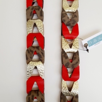 Strap voor tas of mobiel- rood, goud en panter