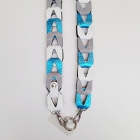 Strap voor tas of mobiel- blauw, wit en grijs