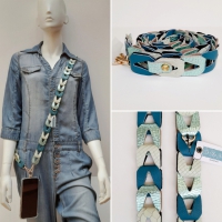 Strap voor tas of mobiel - mint, petrol en metallic zacht groen