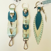 Sleutelhangers - sage groen, petrol blauw en mint