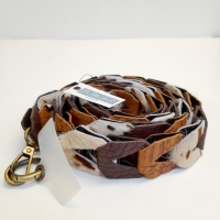 Strap voor tas of mobiel - cacao, cognac en koeienhuid picasso