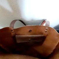 Shopper leer & koeienhuid - geruwd bruin & birdol
