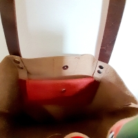Shopper leer & koeienhuid - geruwd rood & polka dot