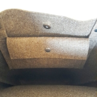 Shopper vilt & koeienhuid - khaki & silverstamps