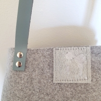 Shopper vilt & koeienhuid - lichtgrijs & silverstamps 3