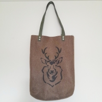 Shopper vilt - khaki rendier