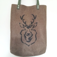 Shopper vilt - khaki rendier