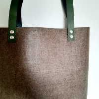 Shopper vilt - khaki rendier