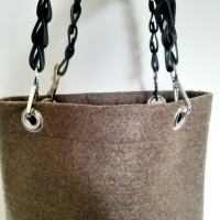 Shopper vilt - khaki rendier kerst