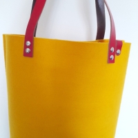 Shopper vilt - geel geniet