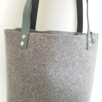Shopper vilt - lichtgrijze mandala 2