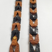 Strap voor tas of mobiel - zwart en cognac