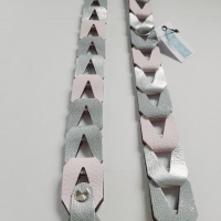 Strap voor tas of mobiel - roze, grijs en zilver